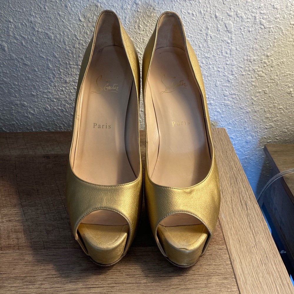 Christian Louboutin Gold Heels